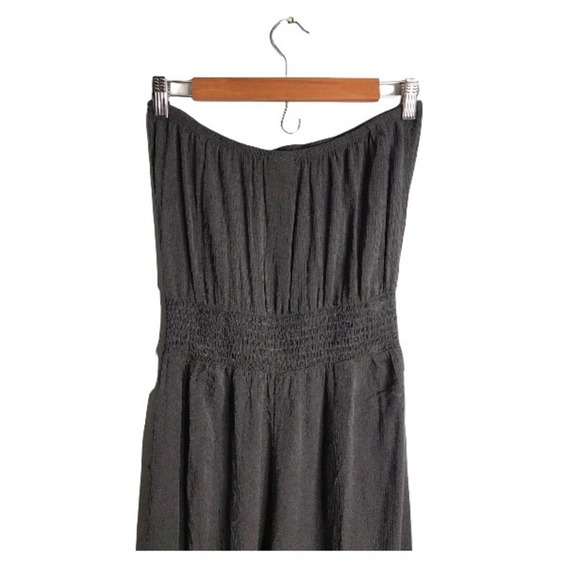 Xhilaration | Grey Strapless Jumpsuit Jeweled & Embroidered Floral Boho Chest - Picture 9 of 10
